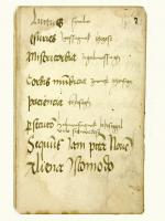 Peer-kódex töredéke csízióval és imádságokkal. 16. század első negyede